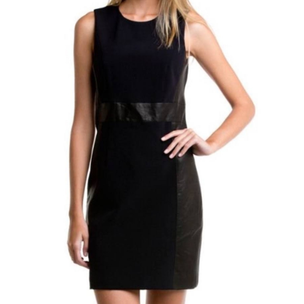 Theory Leather Dress Size 2 Taline C Black Lamb
